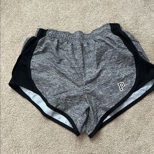 pink gray athletic shorts